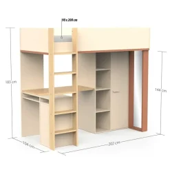 CBA CALICOSY - Hoogslaper CAMILLIA - 104,1x205,9x183 cm