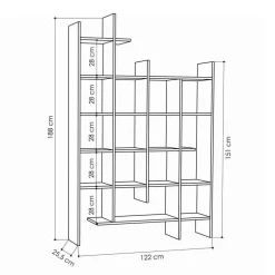 Calicosy - Rek MANCO - Hitit hout - 188x122x25,5 cm Discount