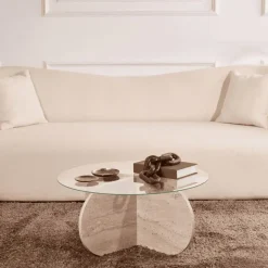 Calicosy - Salontafel AERIS - Travertijn - 35x75x75 cm New