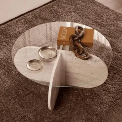 Calicosy - Salontafel AERIS - Travertijn - 35x75x75 cm New