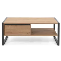 Calicosy - Salontafel DENVER - Handgemaakt eiken / grijs - 40x100x55 cm Sale