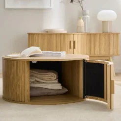 Calicosy - Salontafel ERNEST - Licht hout - 35,5x75x75 cm Outlet