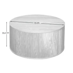 Calicosy - Salontafel ERNEST - Licht hout - 35,5x75x75 cm Outlet