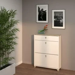 Calicosy - Schoenenkast IZZY - Wit - 104,3x80,8x24,4 cm Online