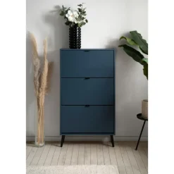 Calicosy - Schoenenkast VIGO - Alby blauw / zwart - 125x70x24 cm Best