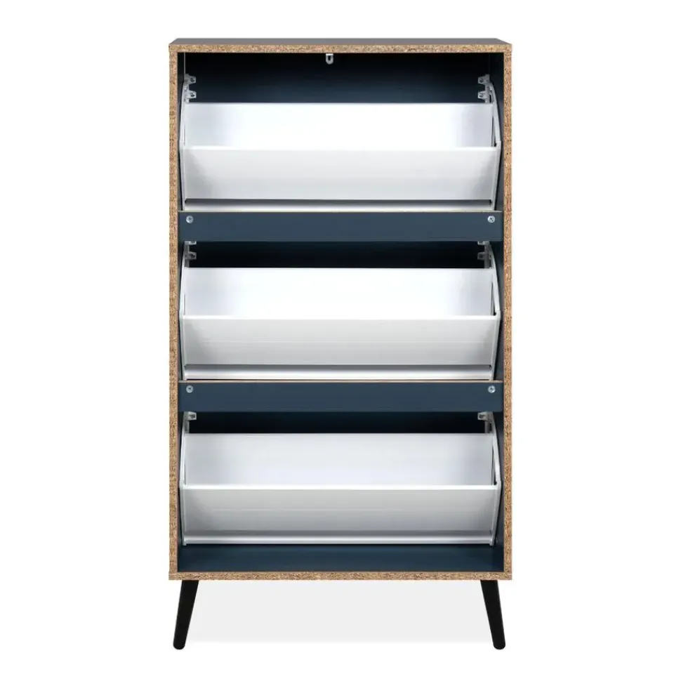 Calicosy - Schoenenkast VIGO - Alby blauw / zwart - 125x70x24 cm Best