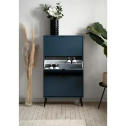 Calicosy - Schoenenkast VIGO - Alby blauw / zwart - 125x70x24 cm Best