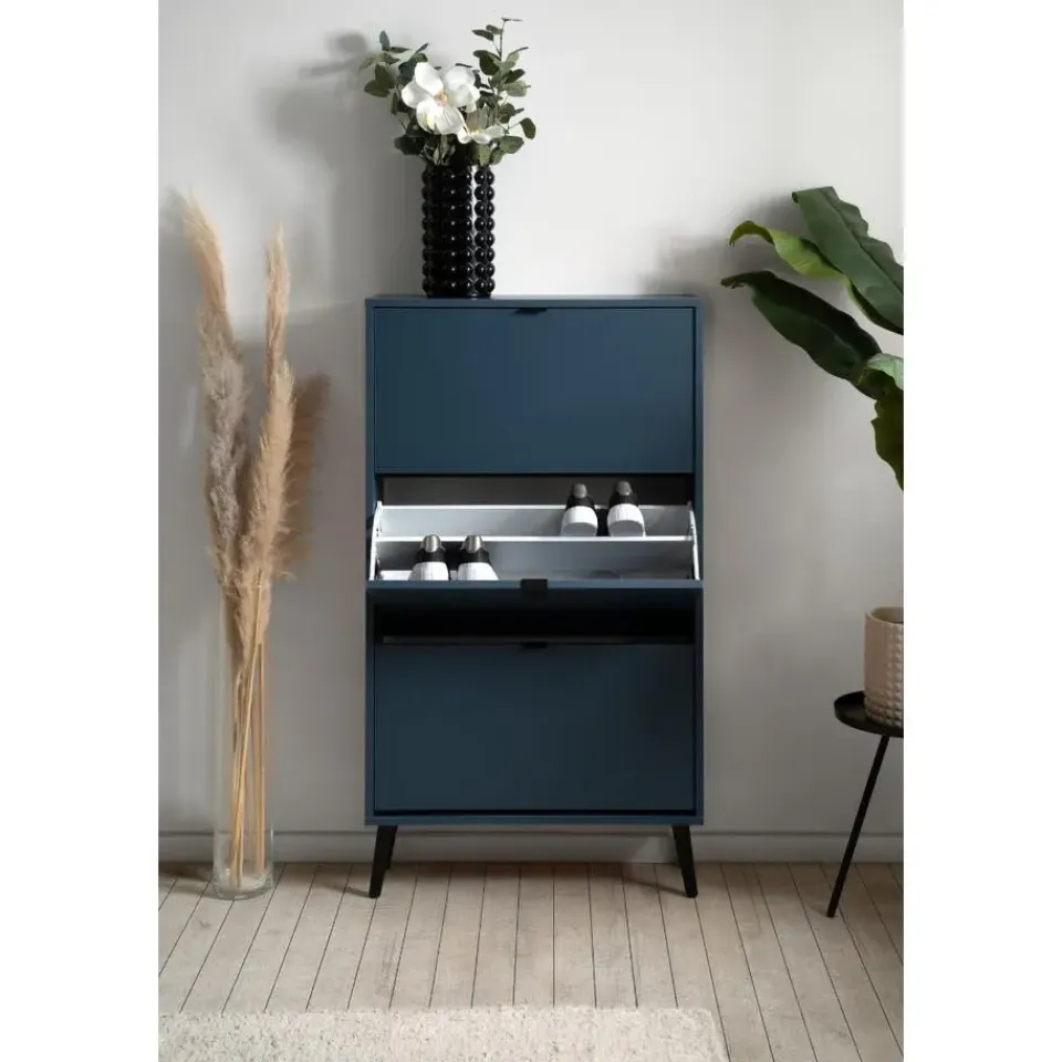 Calicosy - Schoenenkast VIGO - Alby blauw / zwart - 125x70x24 cm Best