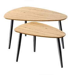 Calicosy - Set van 2 Salontafels - Licht hout - 42x80x60 cm Hot