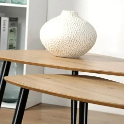 Calicosy - Set van 2 Salontafels - Licht hout - 42x80x60 cm Hot