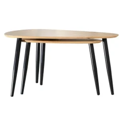 Calicosy - Set van 2 Salontafels - Licht hout - 42x80x60 cm Hot