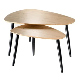 Calicosy - Set van 2 Salontafels - Licht hout - 42x80x60 cm Hot