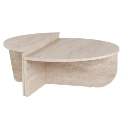 Calicosy - Set van 2 Salontafels ORION - Travertijn - 35x90x90 cm New