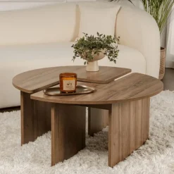 Calicosy - Set van 2 salontafels MOIRA - 90x90x41 cm Hot