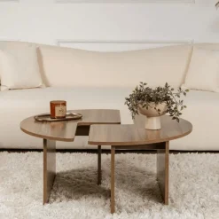 Calicosy - Set van 2 salontafels MOIRA - 90x90x41 cm Hot