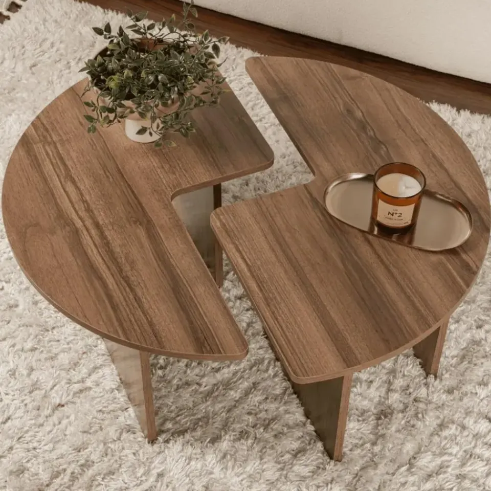 Calicosy - Set van 2 salontafels MOIRA - 90x90x41 cm Hot