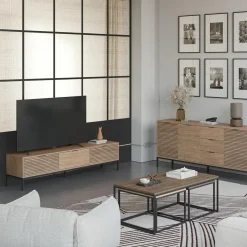 Calicosy - TV-Meubel ARIEL - Licht hout - 55x180x40 cm Hot