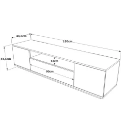 Calicosy - TV-Meubel FR7-AA - Handgemaakt eiken / wit - 44,6x180x44,5 cm Online