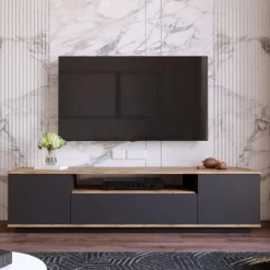 Calicosy - TV-Meubel FR7-AA - Handgemaakt eiken / grijs - 44,6x180x44,5 cm Online