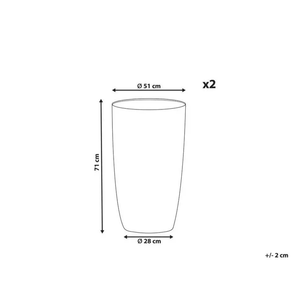 Beliani CAMIA - Bloempot set van 2 L - Grijs - Stenenmix New