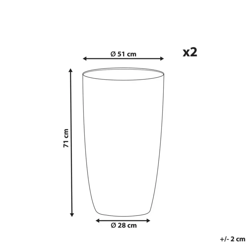 Beliani CAMIA - Bloempot set van 2 L - Grijs - Stenenmix New