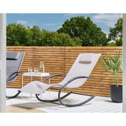 Beliani CARANO II - Strandstoel - Beige - Staal