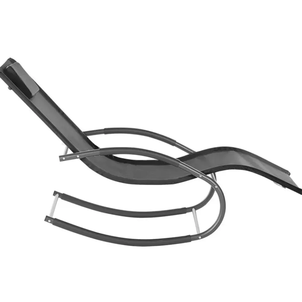 Beliani CARANO II - Strandstoel - Zwart - Staal Outlet