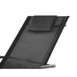 Beliani CARANO II - Strandstoel - Zwart - Staal Outlet