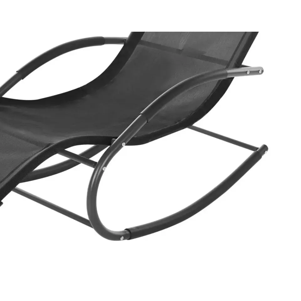 Beliani CARANO II - Strandstoel - Zwart - Staal Outlet