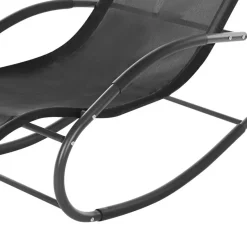 Beliani CARANO II - Strandstoel - Zwart - Staal Outlet