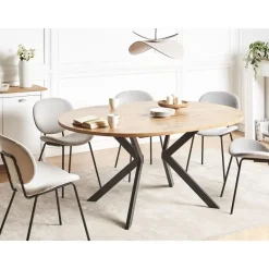 Beliani CARLEA - Uitschuifbare eettafel - Lichtbruin - MDF Best