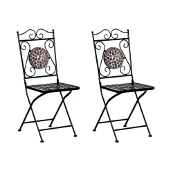 Beliani CARPINO - Tuinstoel set van 2 - Zwart - Metaal Best