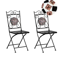 Beliani CARPINO - Tuinstoel set van 2 - Zwart - Metaal Best