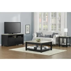 Dorel Home Carver - Salontafel met 1 plank in zwarte houtlook New