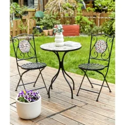 Beliani CASARIO - Tuinstoel set van 2 - Zwart - Metaal New