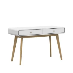 Loft24 Cassie - Bureau met 2 laden in eiken look / wit Outlet