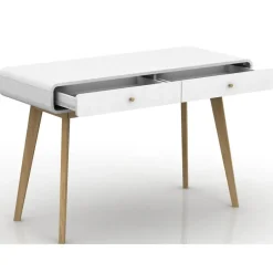 Loft24 Cassie - Bureau met 2 laden in eiken look / wit Outlet