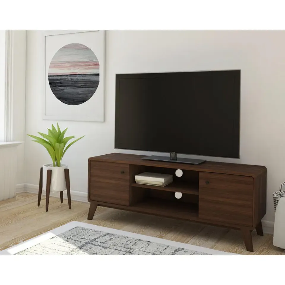 Loft24 Cassie - TV-meubel met 2 deuren van walnotenhoutspaanplaat Best