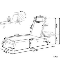 Beliani CATANIA - Strandstoel - Wit - Aluminium