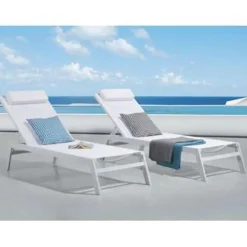 Beliani CATANIA - Strandstoel - Wit - Aluminium