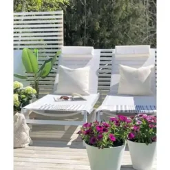 Beliani CATANIA - Strandstoel - Wit - Aluminium