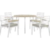 Beliani CAVOLI - Tuinset voor 4 - Wit/Beige - Aluminium