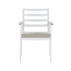 Beliani CAVOLI - Tuinset voor 4 - Wit/Beige - Aluminium