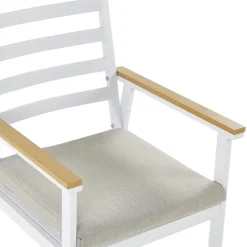 Beliani CAVOLI - Tuinset voor 4 - Wit/Beige - Aluminium