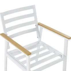 Beliani CAVOLI - Tuinset voor 4 - Wit/Beige - Aluminium