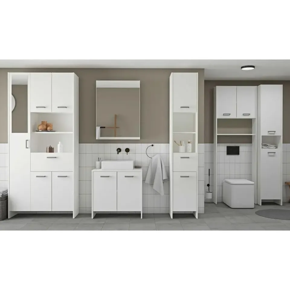 CBA Badkamerkast Coralie - 83,4 x 32,8 x 184,9 cm - Wit Clearance