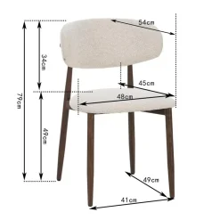 Furnihaus Celia Eetkamerstoelen Set van 4 Beige Walnoot Best