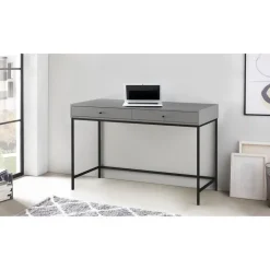 Loft24 Celine - Bureau met 2 laden in grijs MDF Outlet