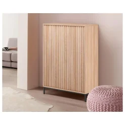 Loft24 Celine - Hoge kast met 2 deuren in natuurlijke spaanplaat Sale