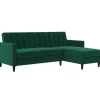 Dorel Home Celine - 3-zits hoekslaapbank met opbergruimte in donkergroen fluweel Sale